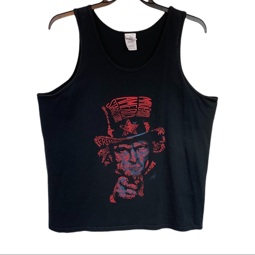 Patriotic Uncle Sam Tank Top XL Black